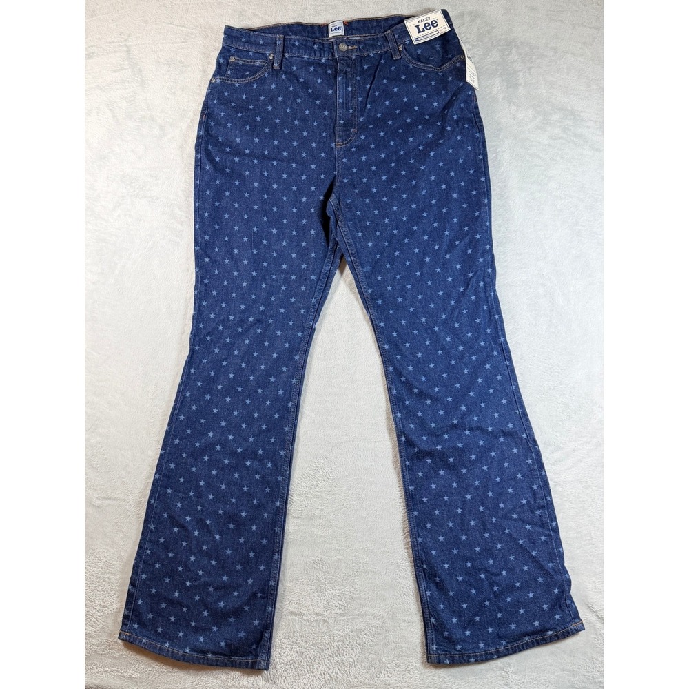 Lee Bootcut Jeans Womens 18 Blue New Kacey Musgraves Star Print Denim